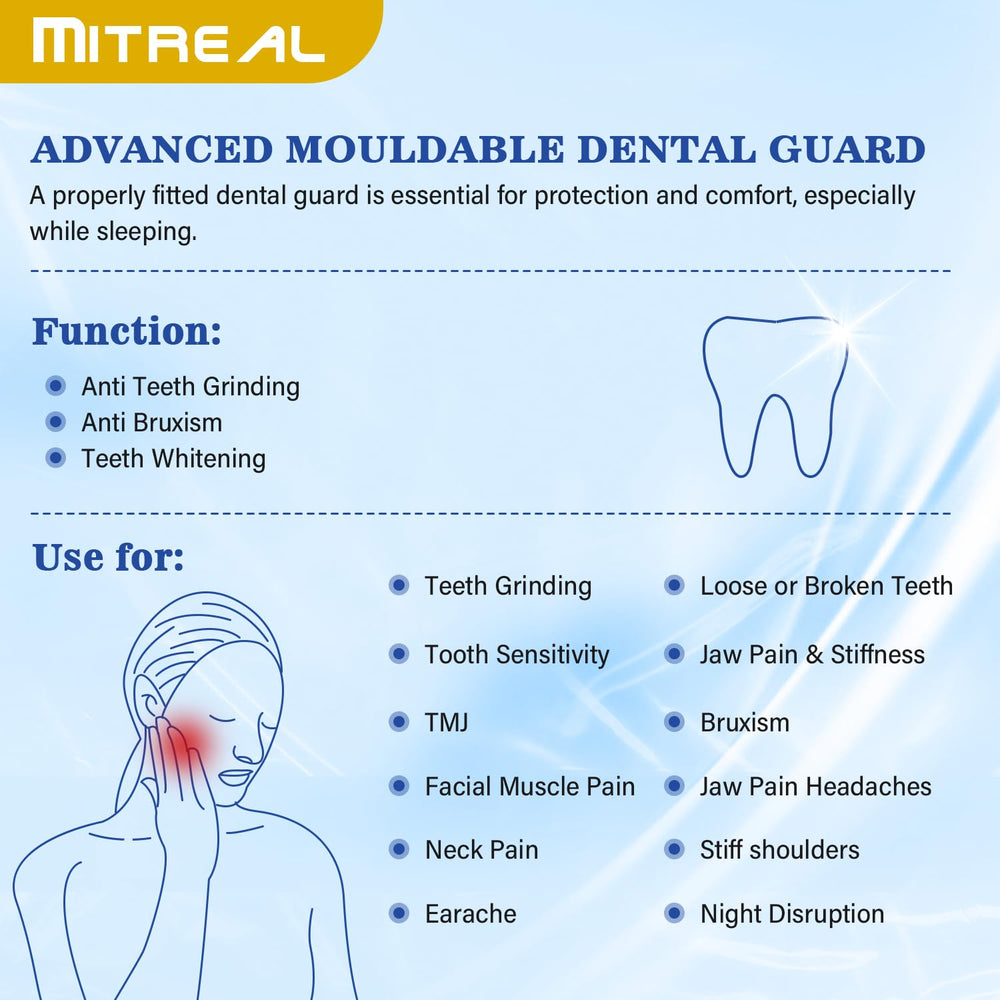 Two adjustable night guards to fit different mouth sizes