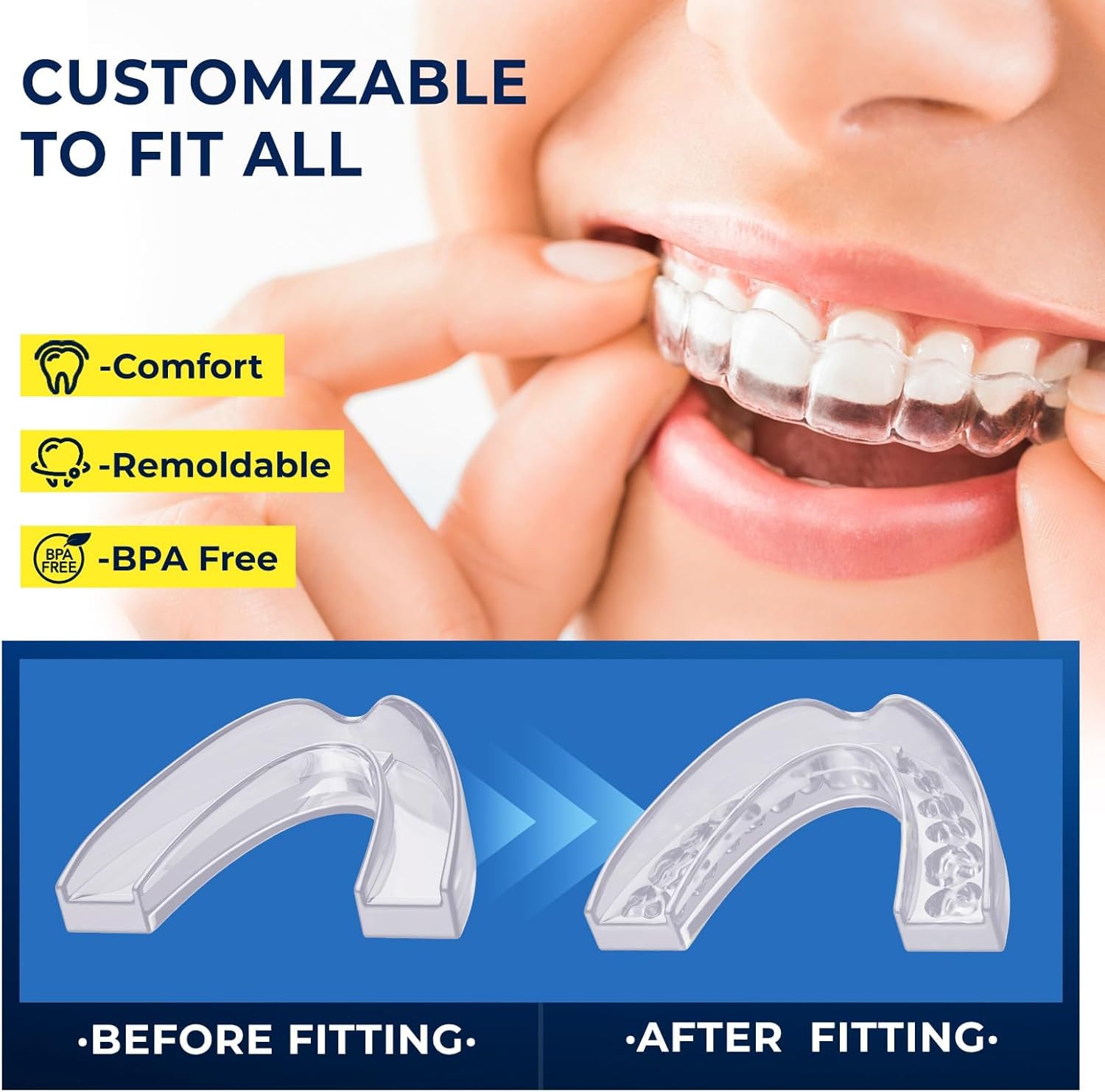 Soft dental guard for sleeping in the mouth