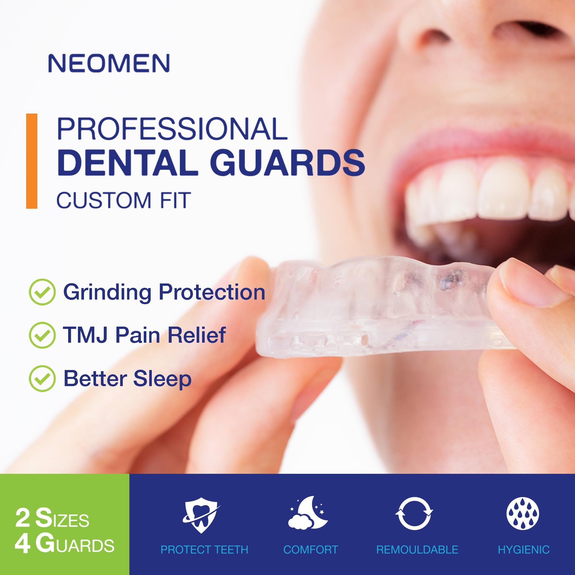 Close-up of moldable dental night guard