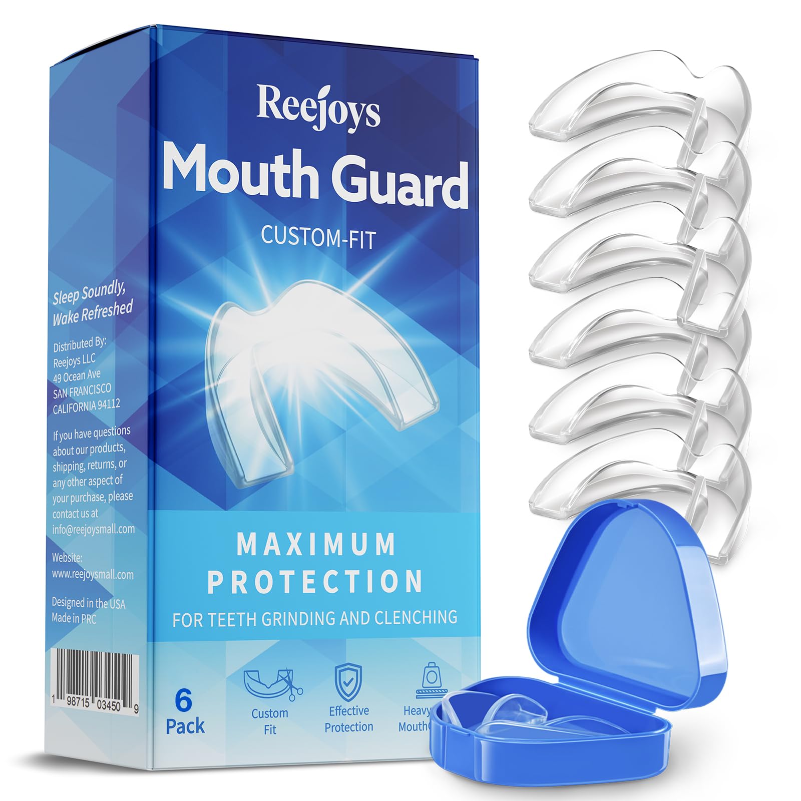 Mouth guard for teeth grinding at night - 10 pack moldable night guard for bruxism (one size)