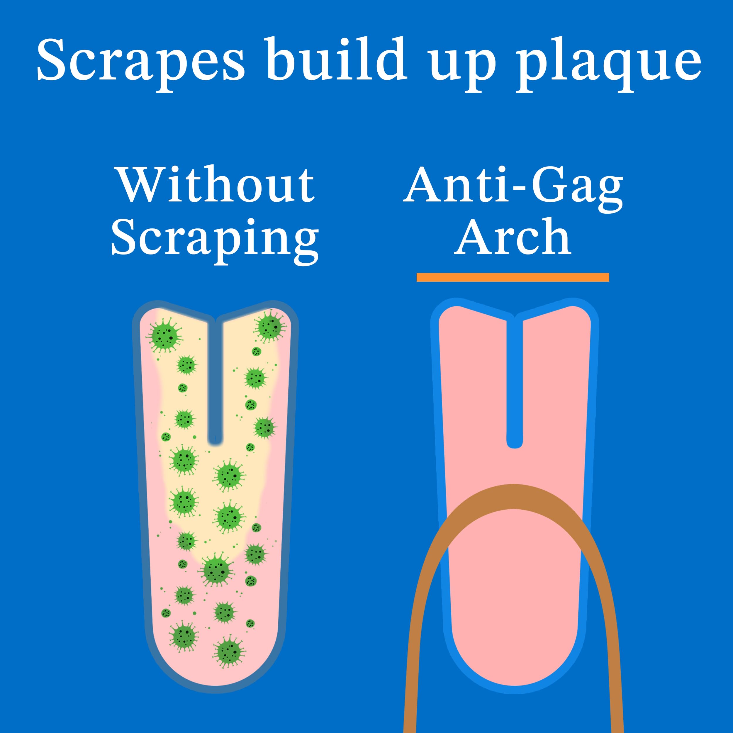Close-up of the copper tongue scraper