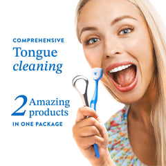 Close-up of ergonomic non-slip TPR grip on Tongue Brush.