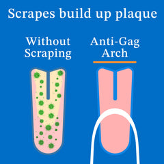 Three Mouthology tongue scrapers lined up for display
