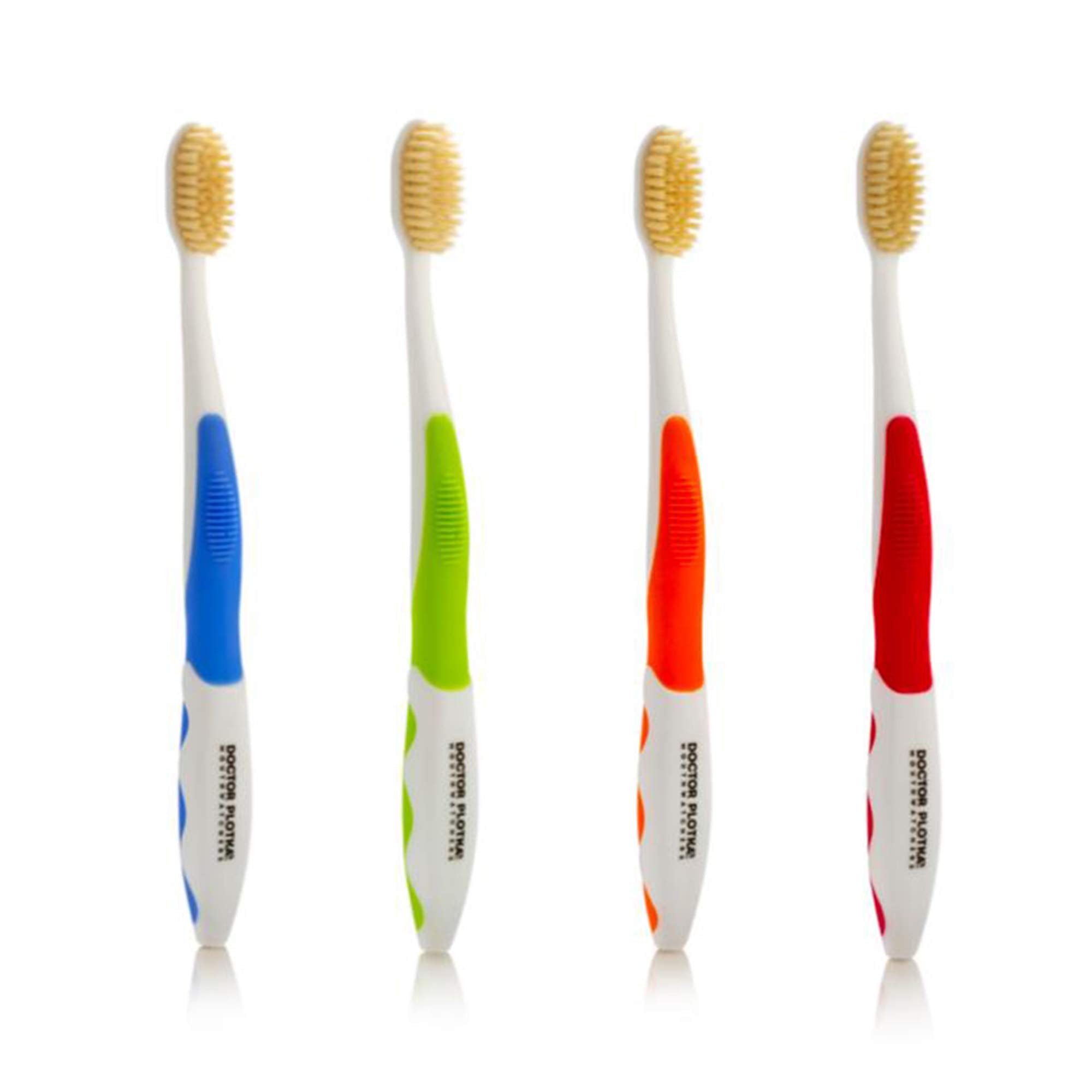 MOUTHWATCHERS Dr Plotka’s Soft Bristle Toothbrush 4-pack in assorted colors