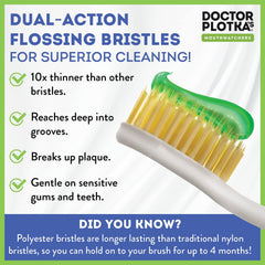 Dual-layer flossing bristles reaching deep grooves