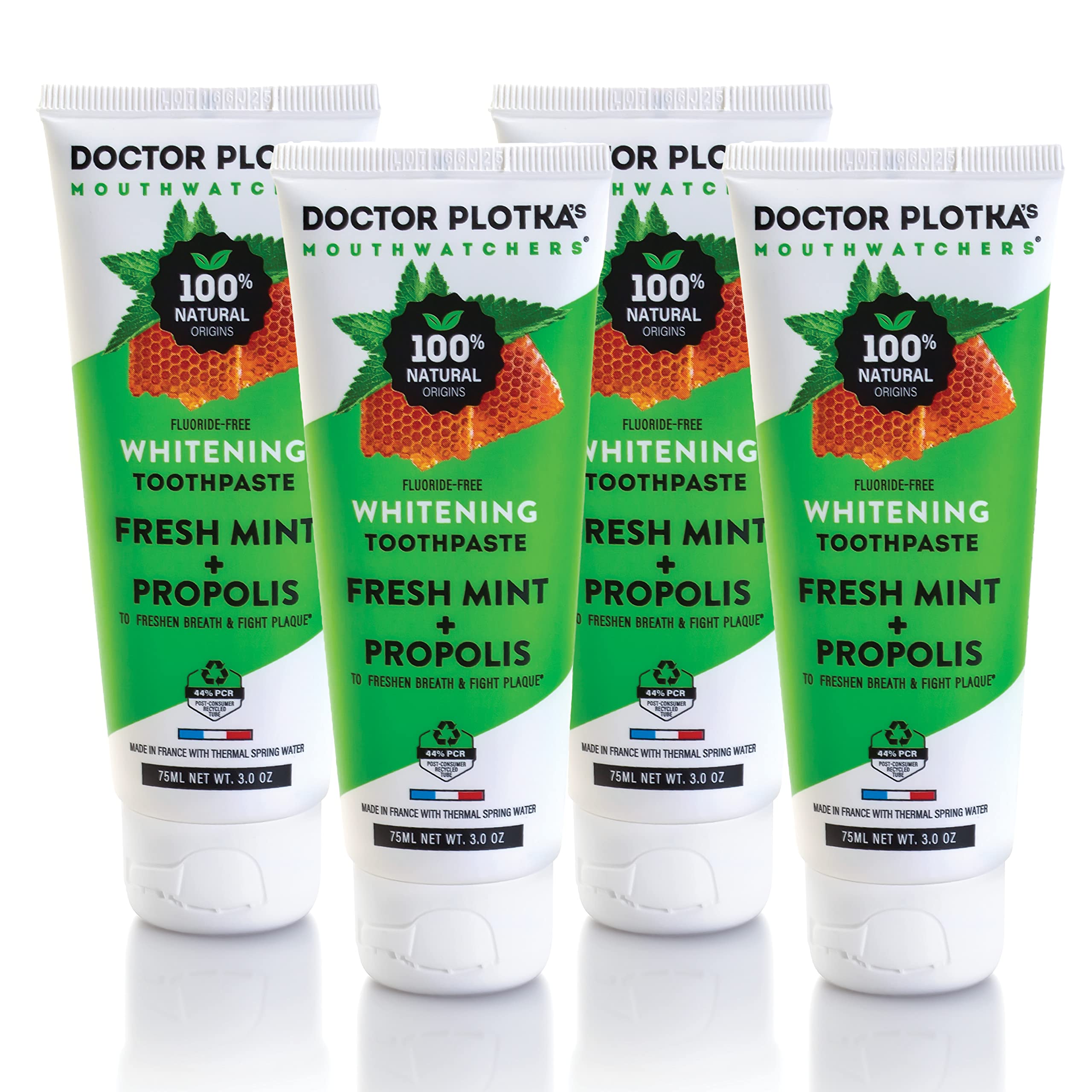 MOUTHWATCHERS fluoride-free whitening toothpaste 4 tubes 3 oz
