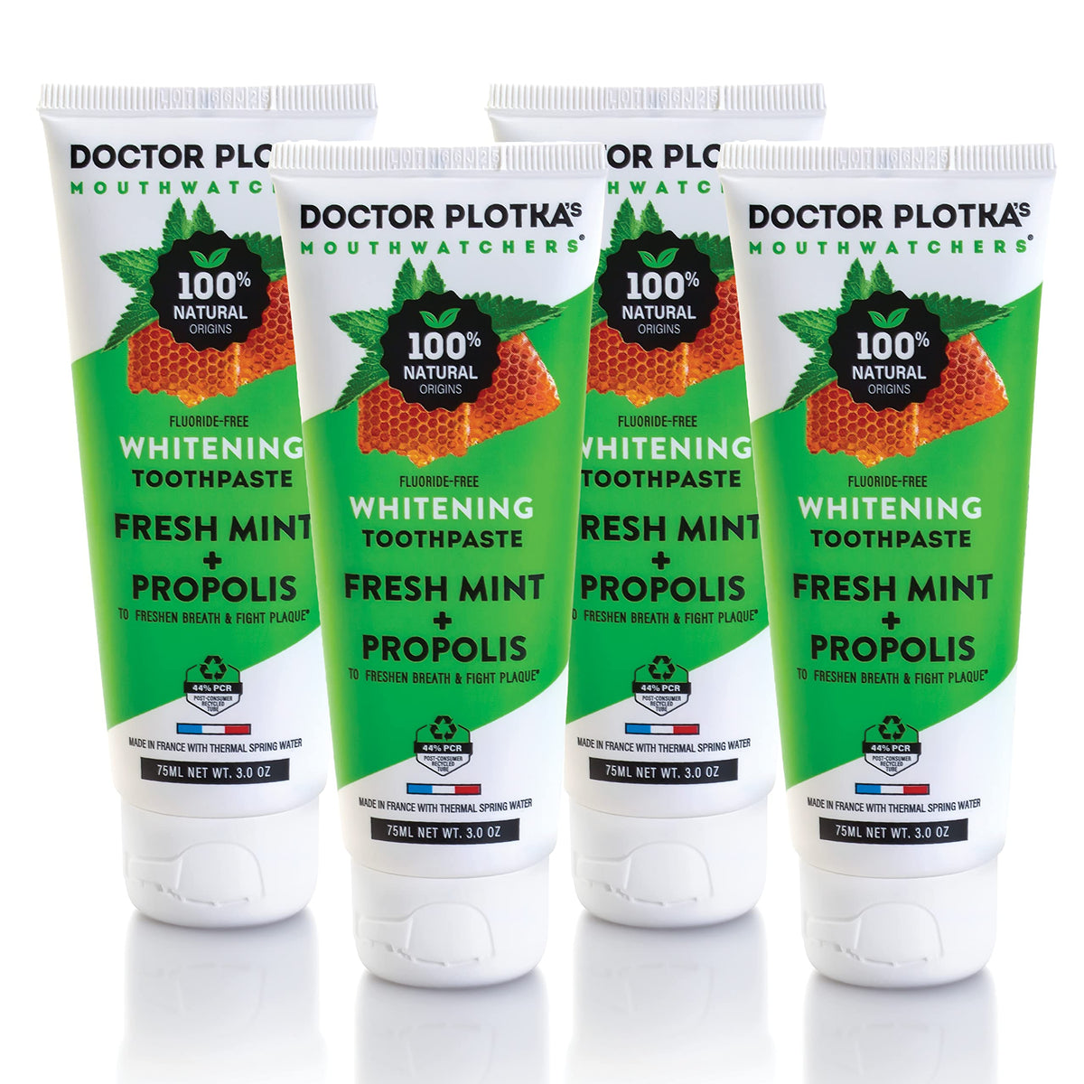 MOUTHWATCHERS fluoride-free whitening toothpaste 4 tubes 3 oz