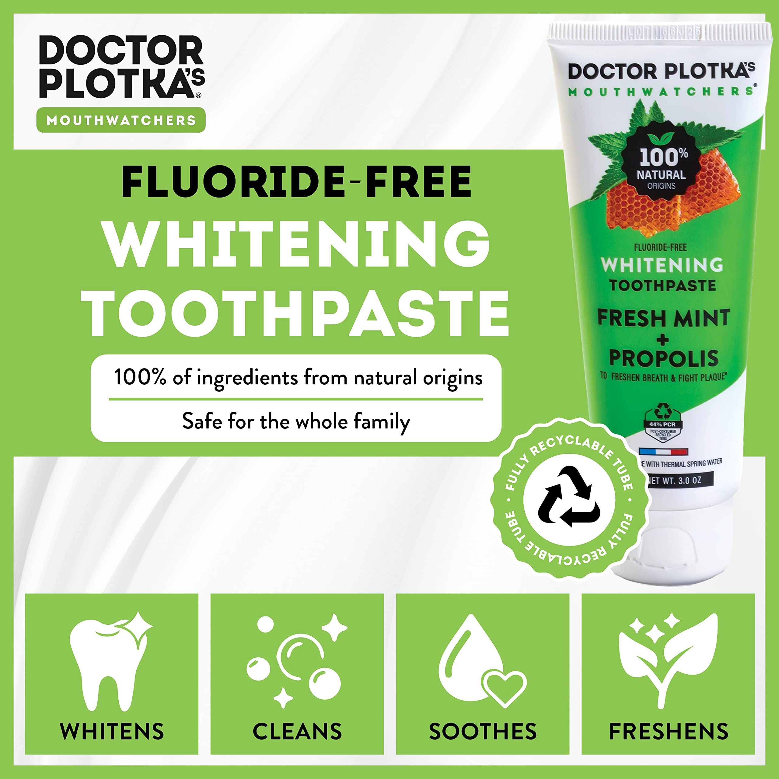 Leaping Bunny certified recyclable toothpaste tube