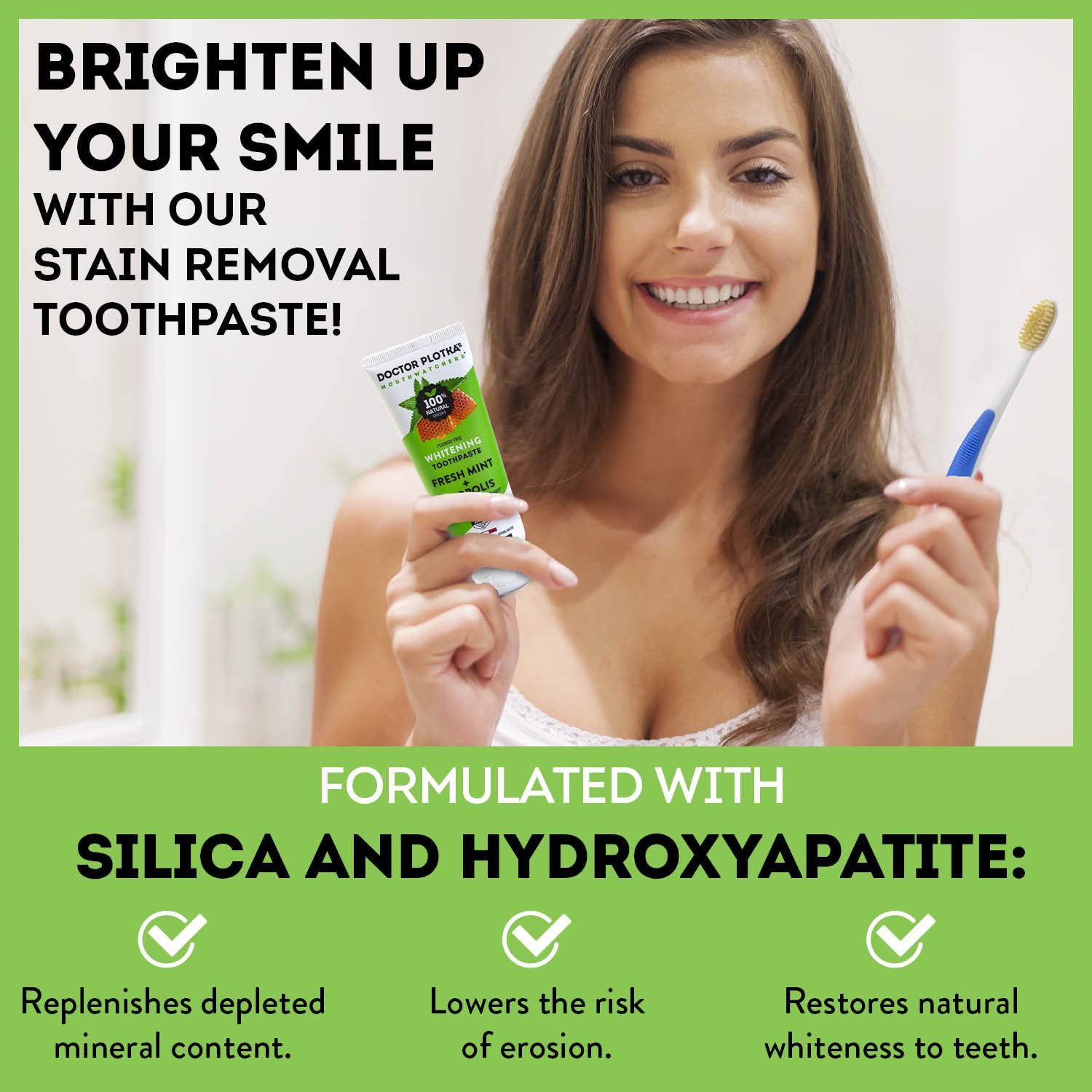 Natural mint flavor toothpaste with propolis for fresh breath