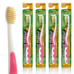 MOUTHWATCHERS Soft Children's Flossing Manual Toothbrush Pink Pack of 4 — front view