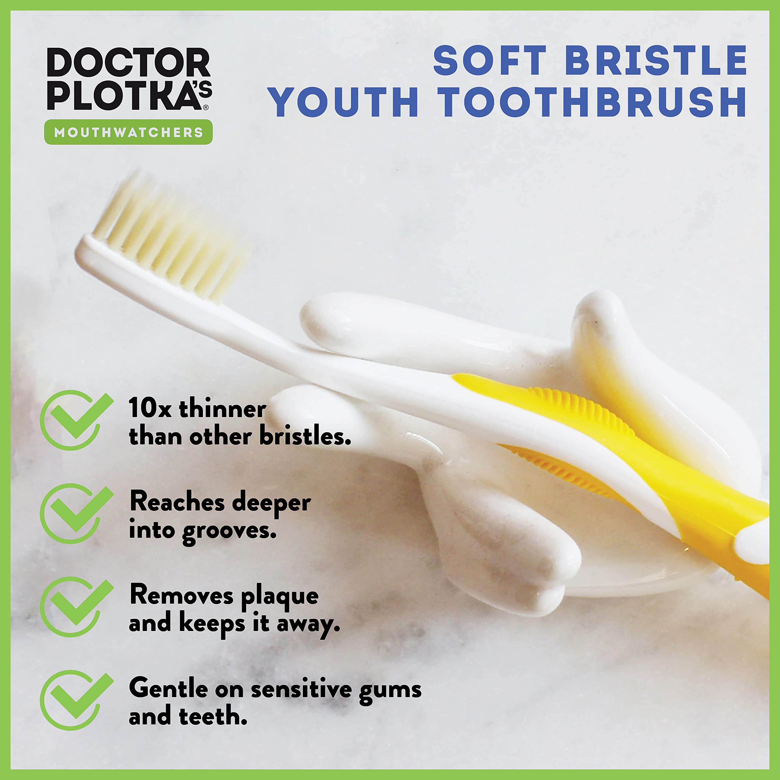 Close-up of dual-layer flossing bristles on the toothbrush