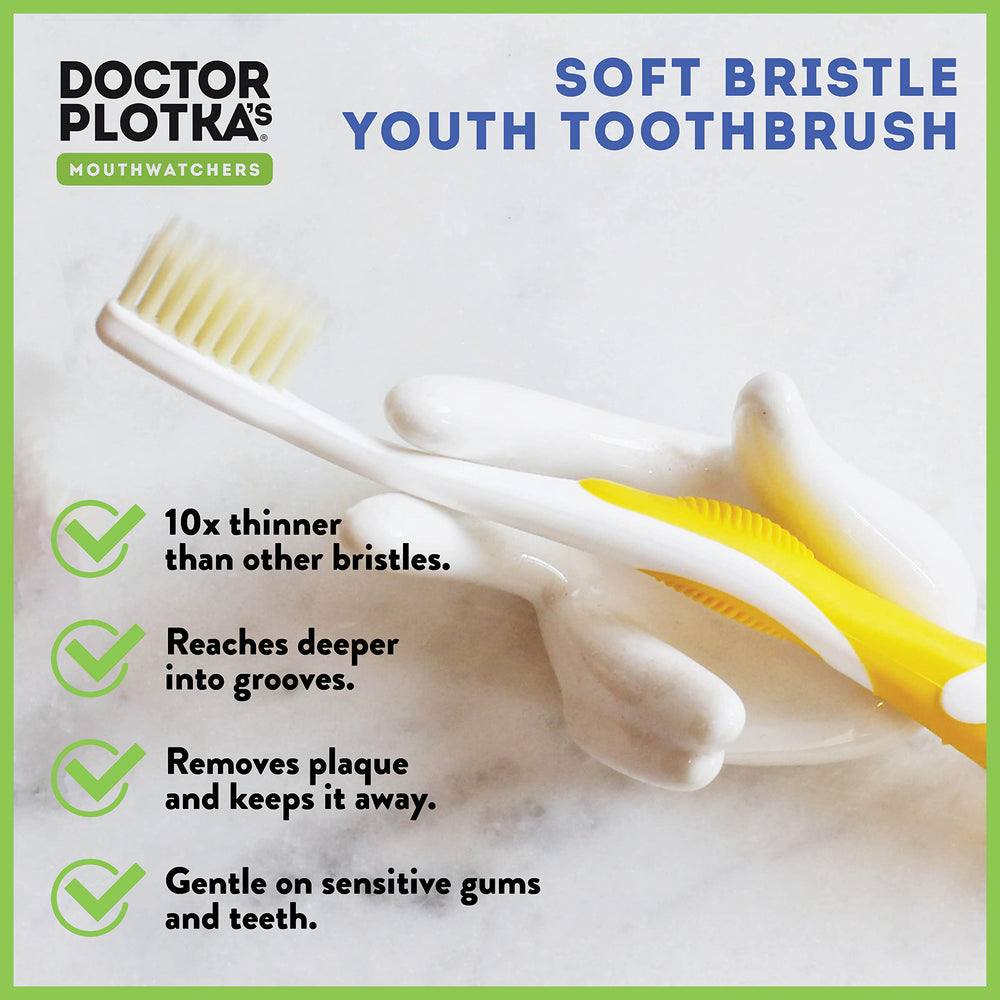 Close-up of dual-layer flossing bristles on the toothbrush