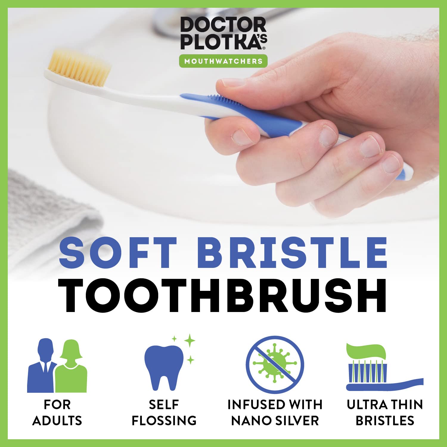 Ultra-soft bristles with built-in flossing action