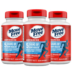 Move Free Advanced packaging with 3x120ct bottles - front view