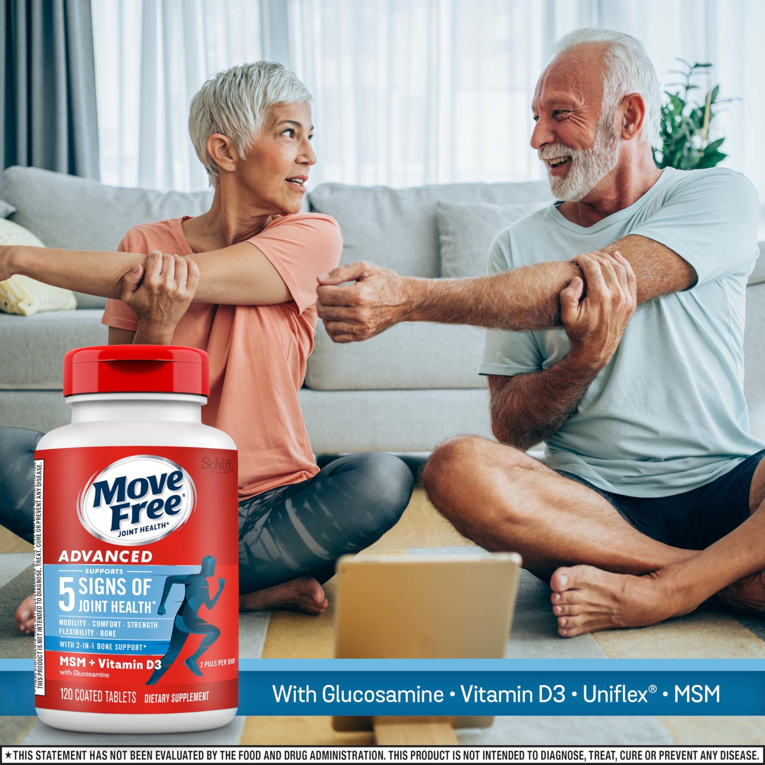 Move Free Advanced packaging label close-up