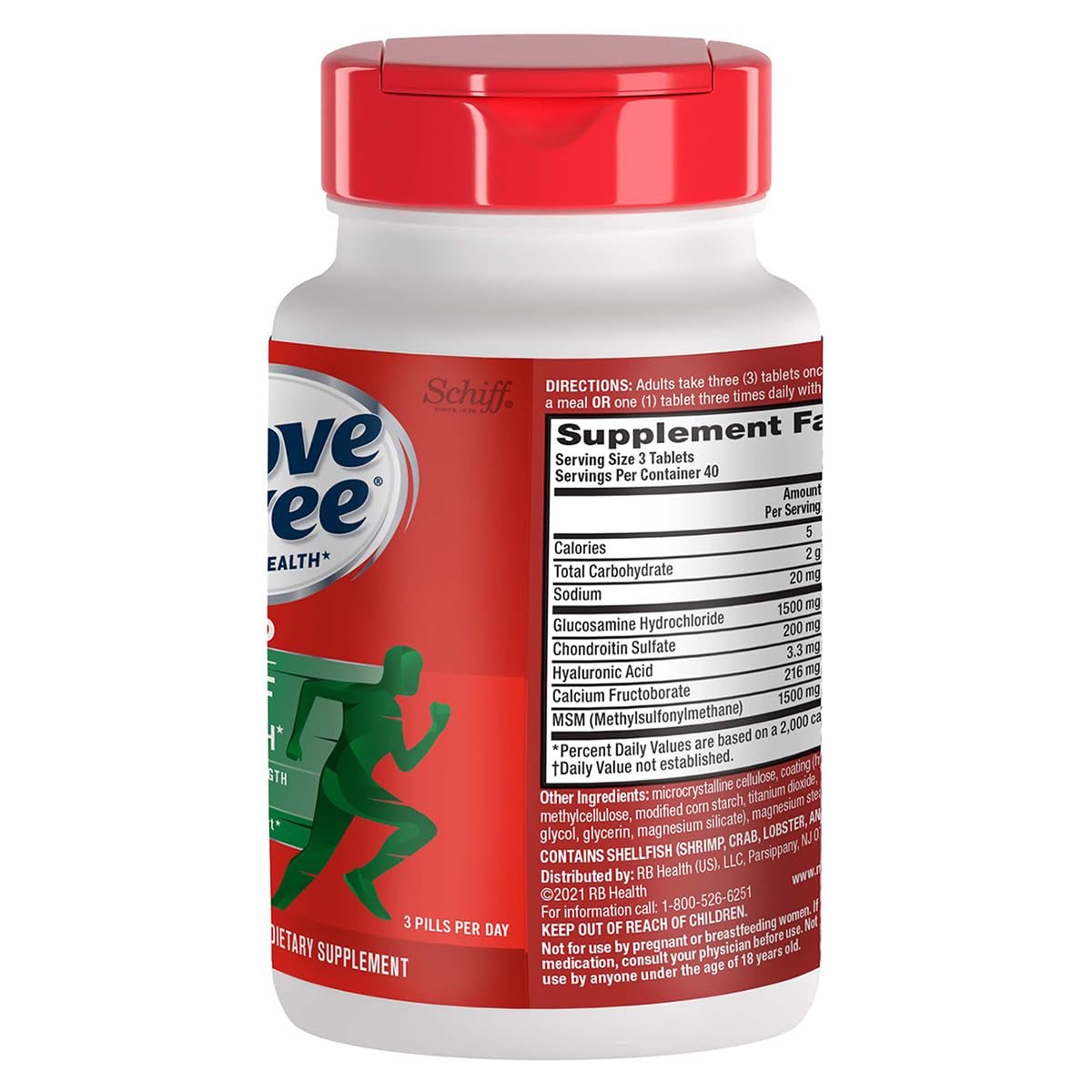 Move Free Advanced Joint Support bottle label close-up