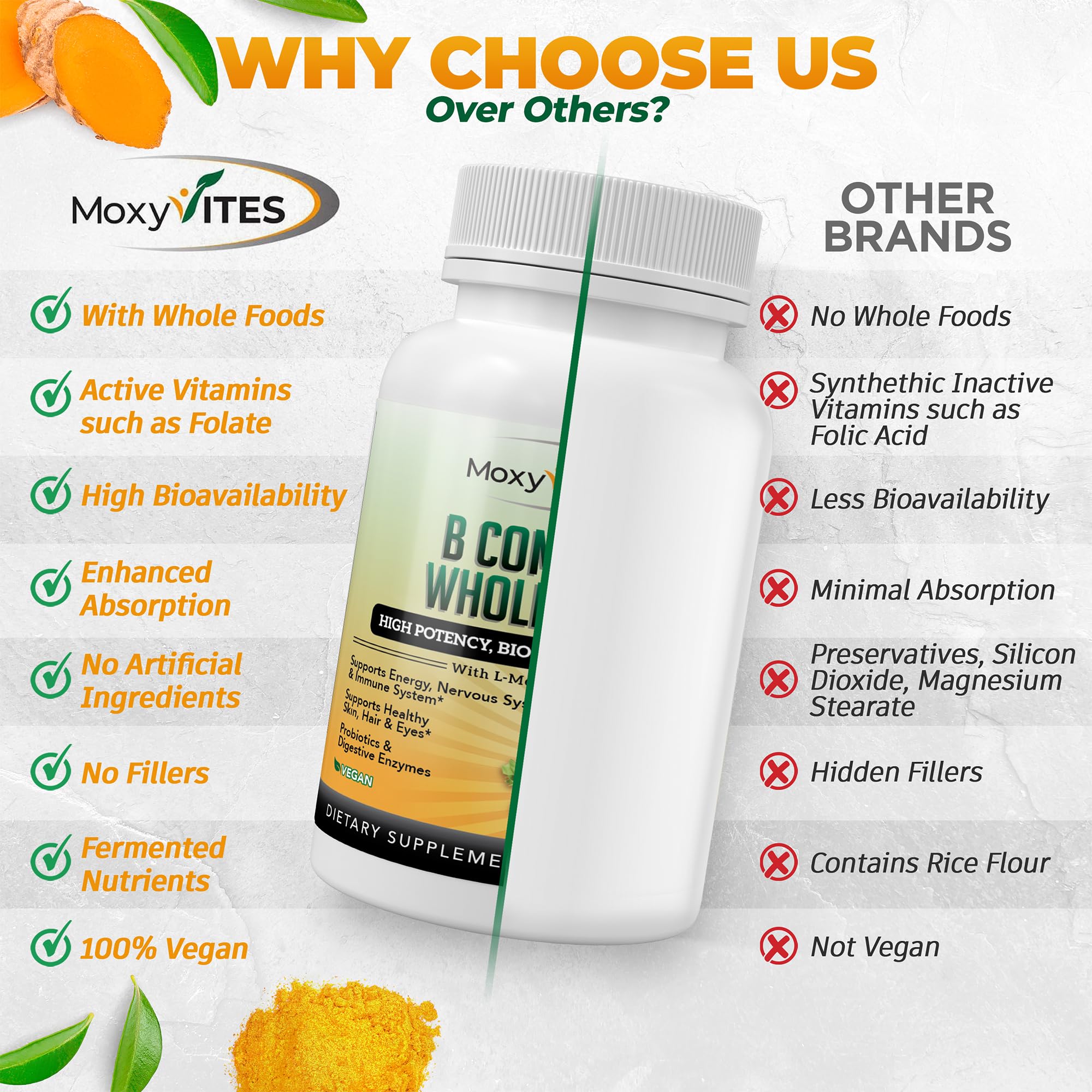 Spinach, kale and broccoli as organic ingredients