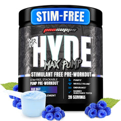 PROSUPPS Mr. Hyde Max Pump Blue Razz tub – front view