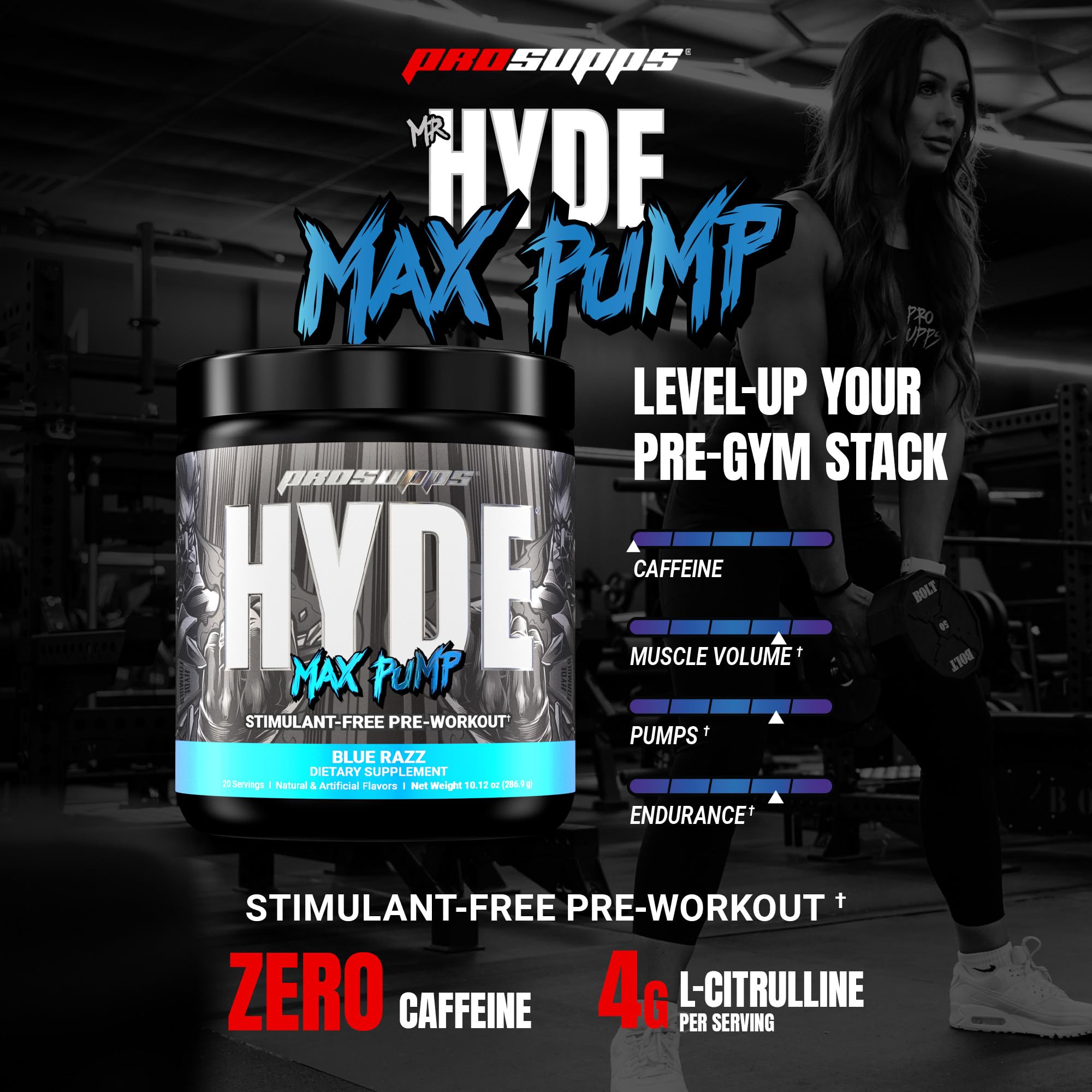 Blue Razz flavor label on Mr. Hyde Max Pump – close-up