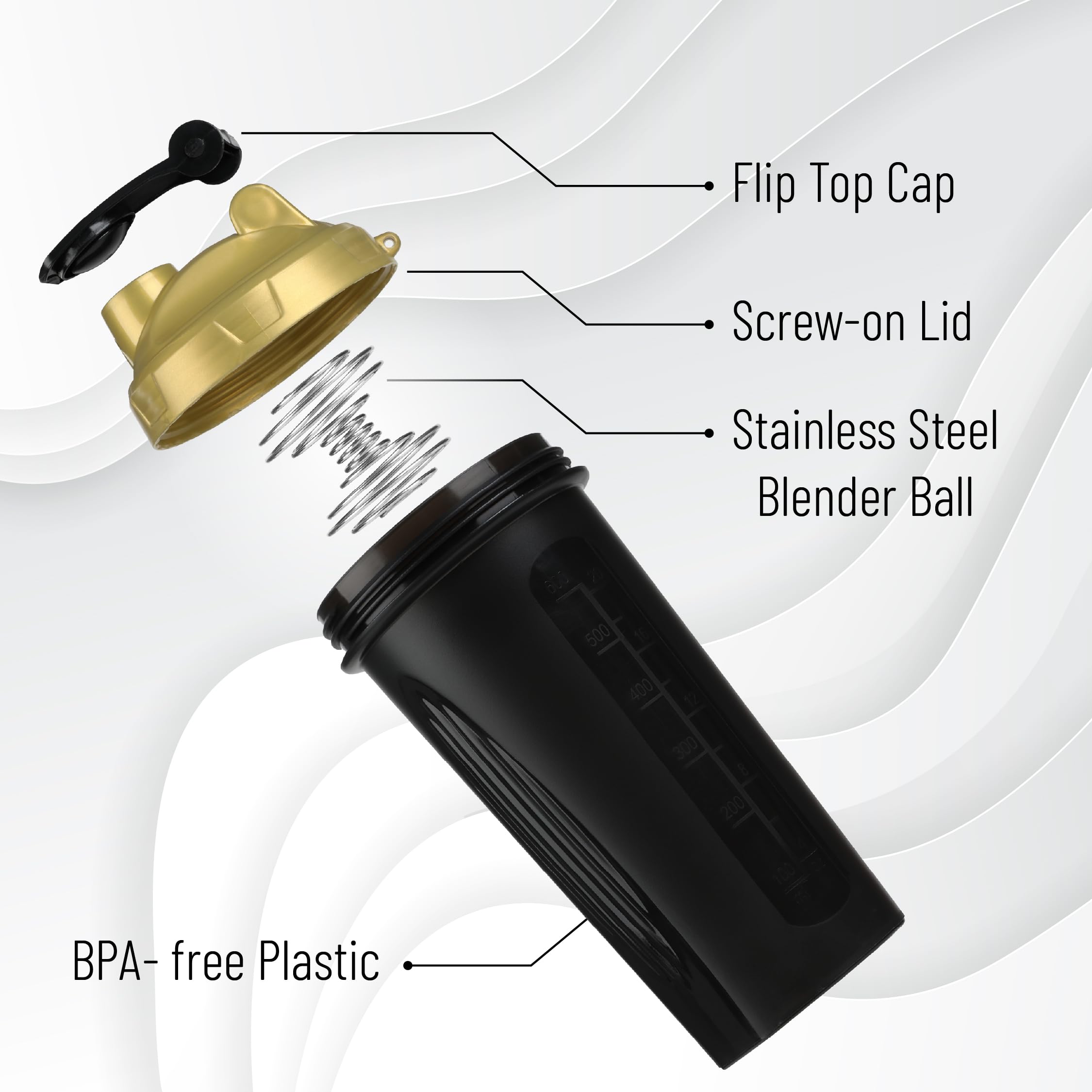 Leak-proof flip cap on Mr. Pen Shaker Bottle