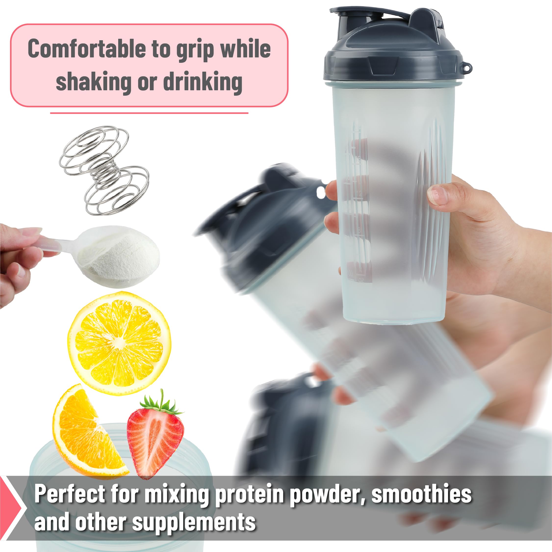 Stainless steel wire whisk ball inside Mr. Pen Shaker Bottle