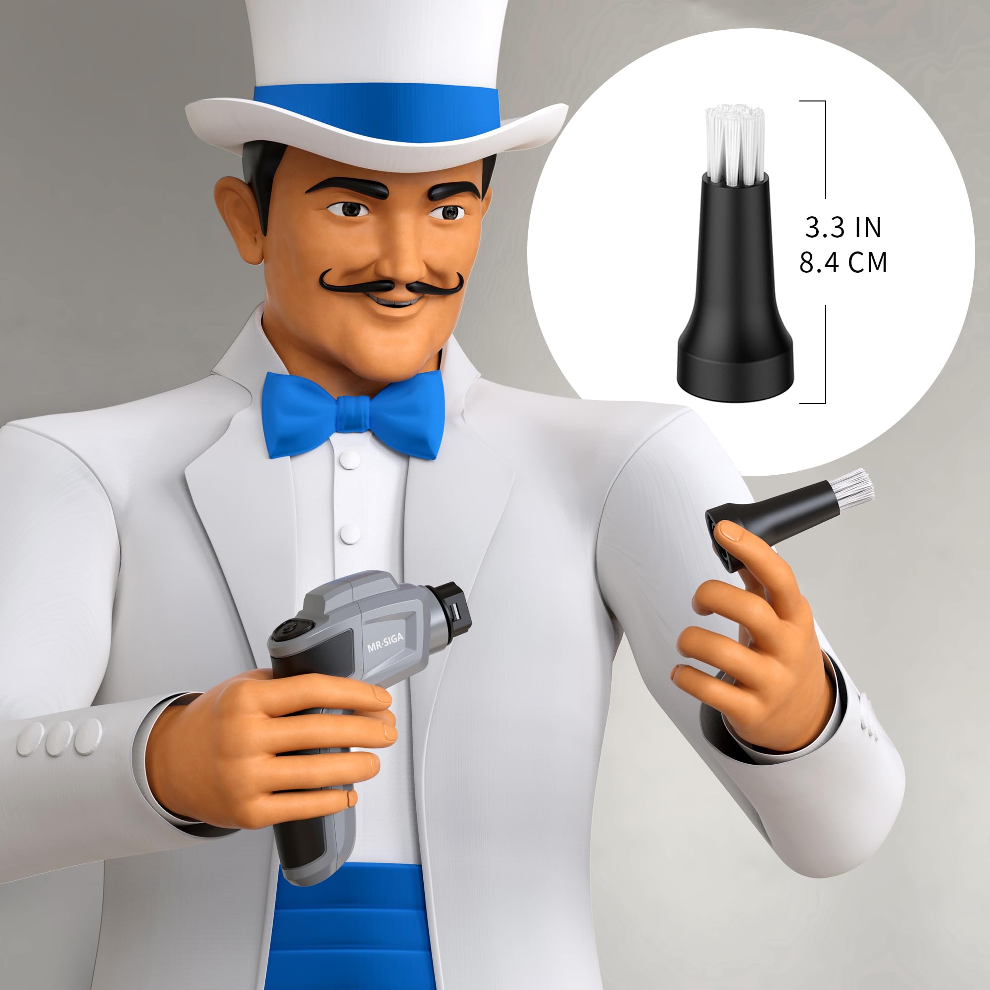 Detail brush refill compatible with MR.SIGA spin scrubber mounting