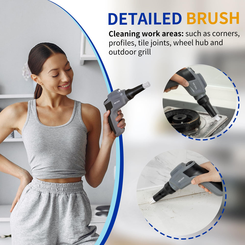 Cleaning in corners and grout with MR.SIGA detailed brush refill