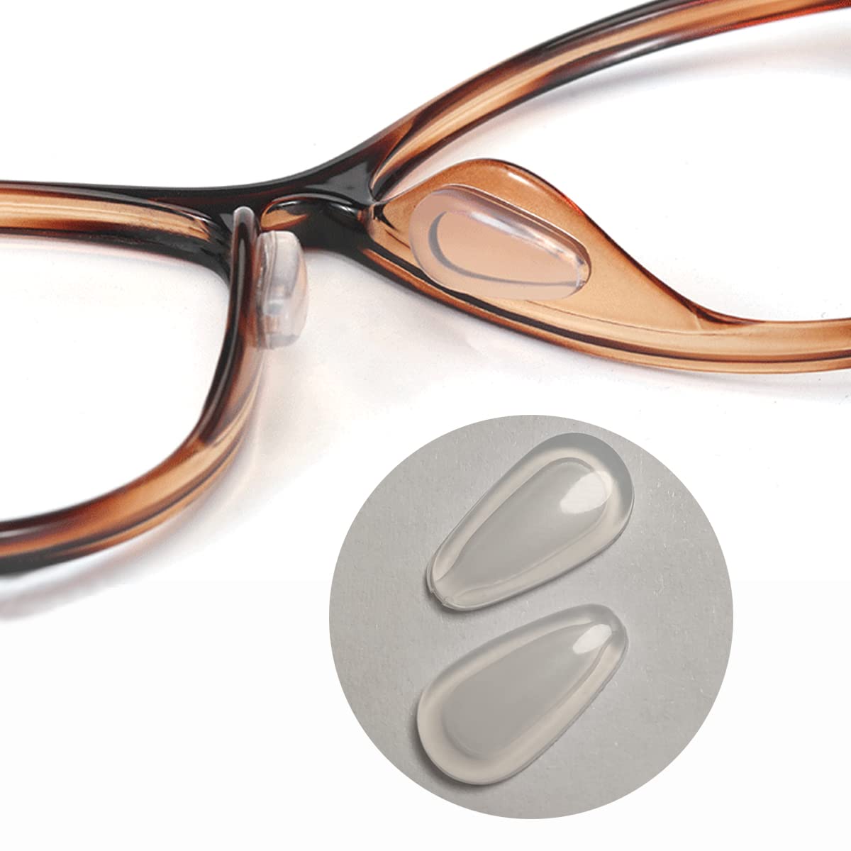 Soft silicone nose pad close-up for glasses (clear)