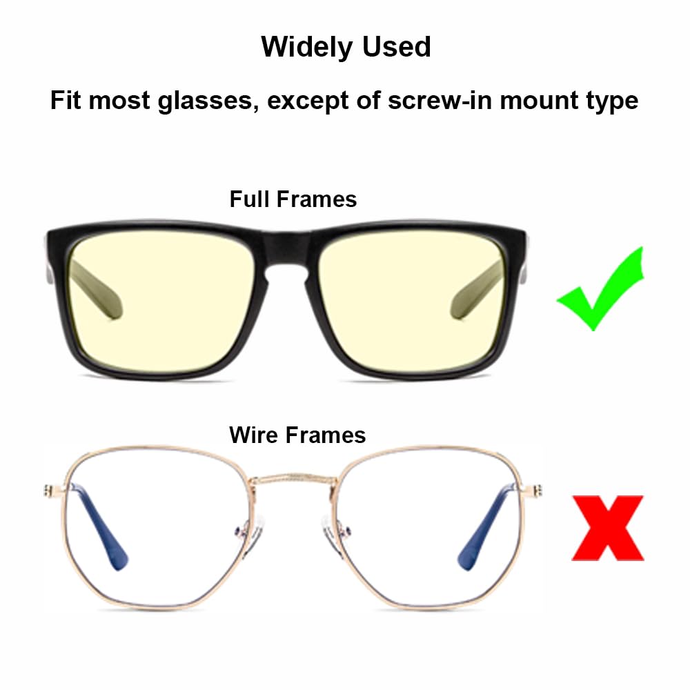 Fits full plastic frames and a variety of eyewear styles