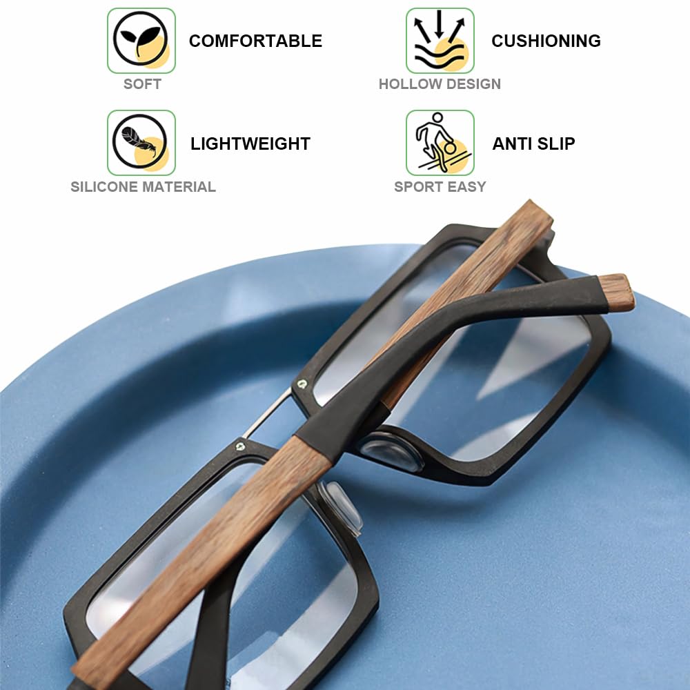 Close-up of transparent silicone nose pads for glasses