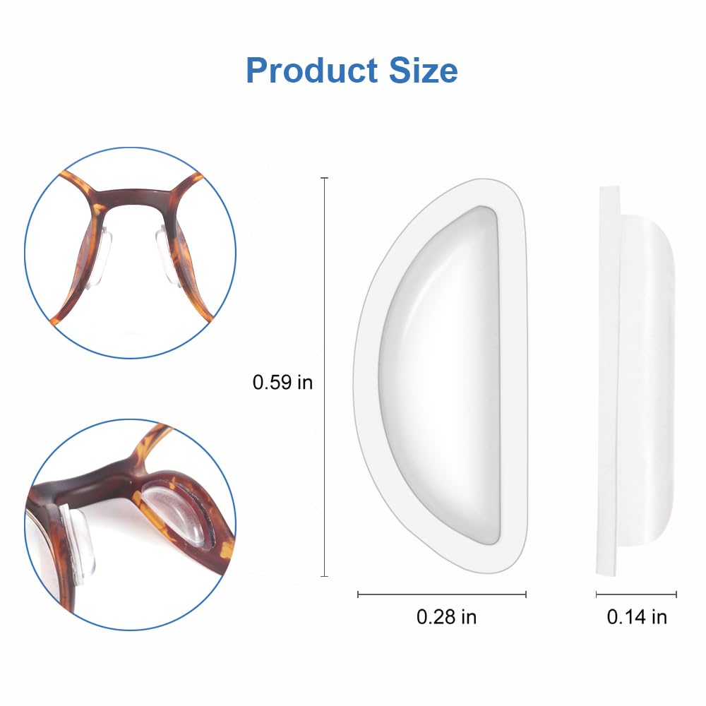 Six-pack set of clear nose pads for eyewear