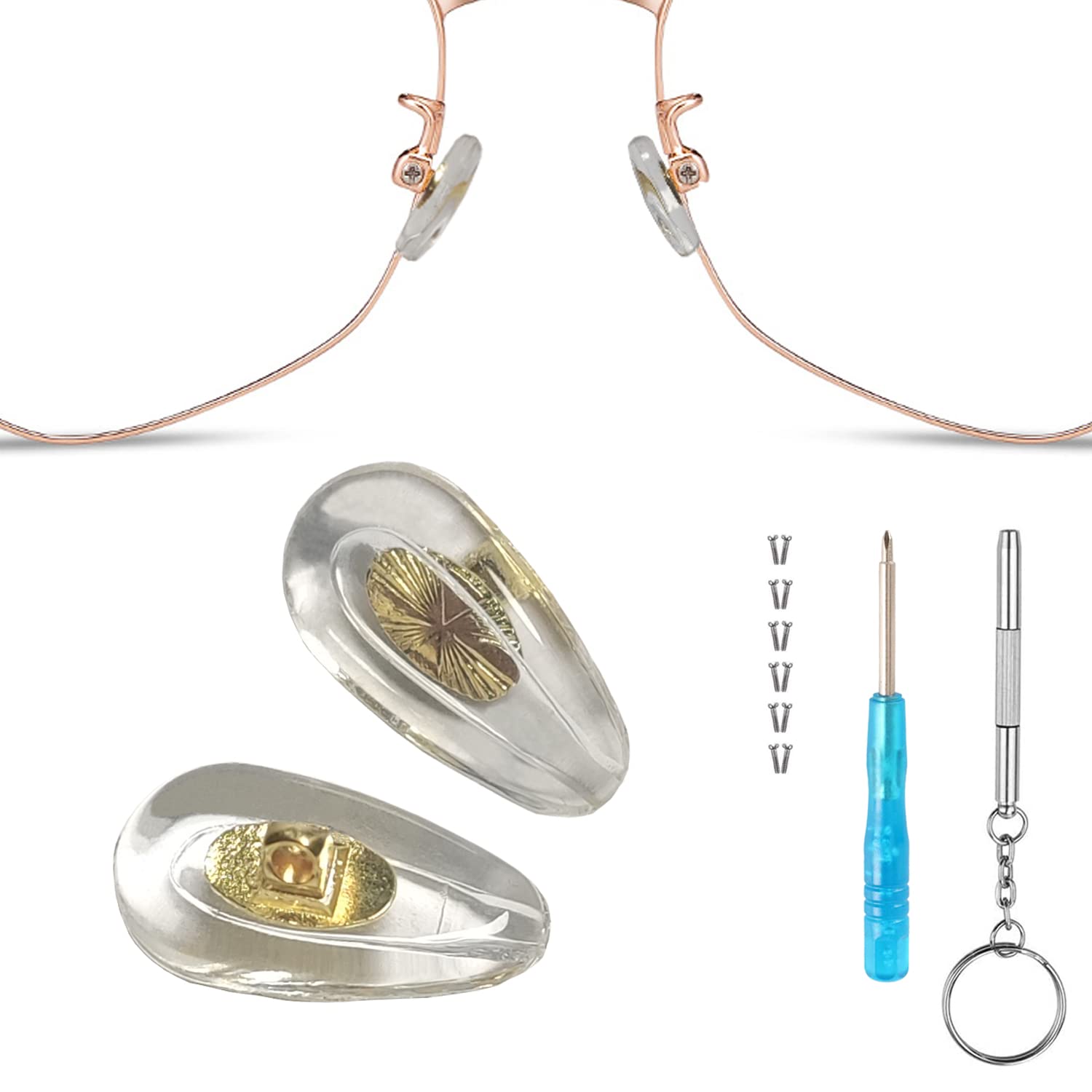Clear silicone air bag nose pads with metal core