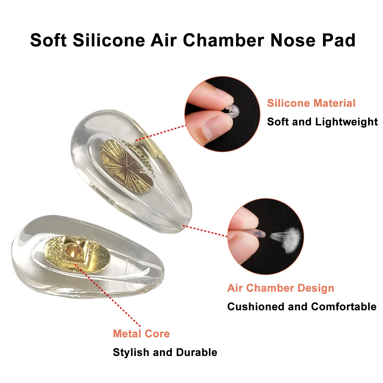 Screw-in nose pads with micro screws