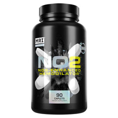 MRI Performance NO2 Original bottle closeup highlights nitric oxide support for workouts.