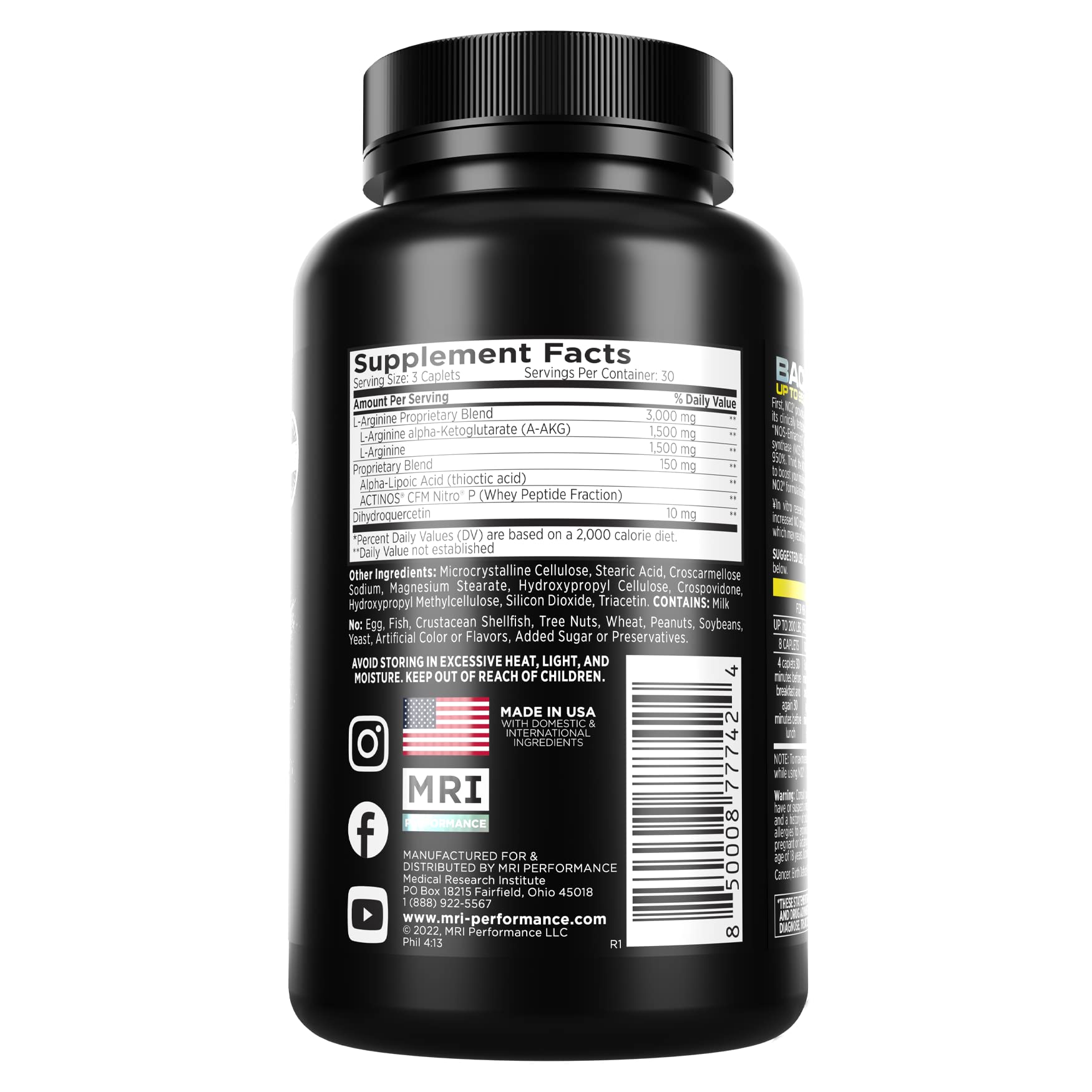 MRI Performance NO2 Original packaging display suggests a daily nitric oxide support routine.