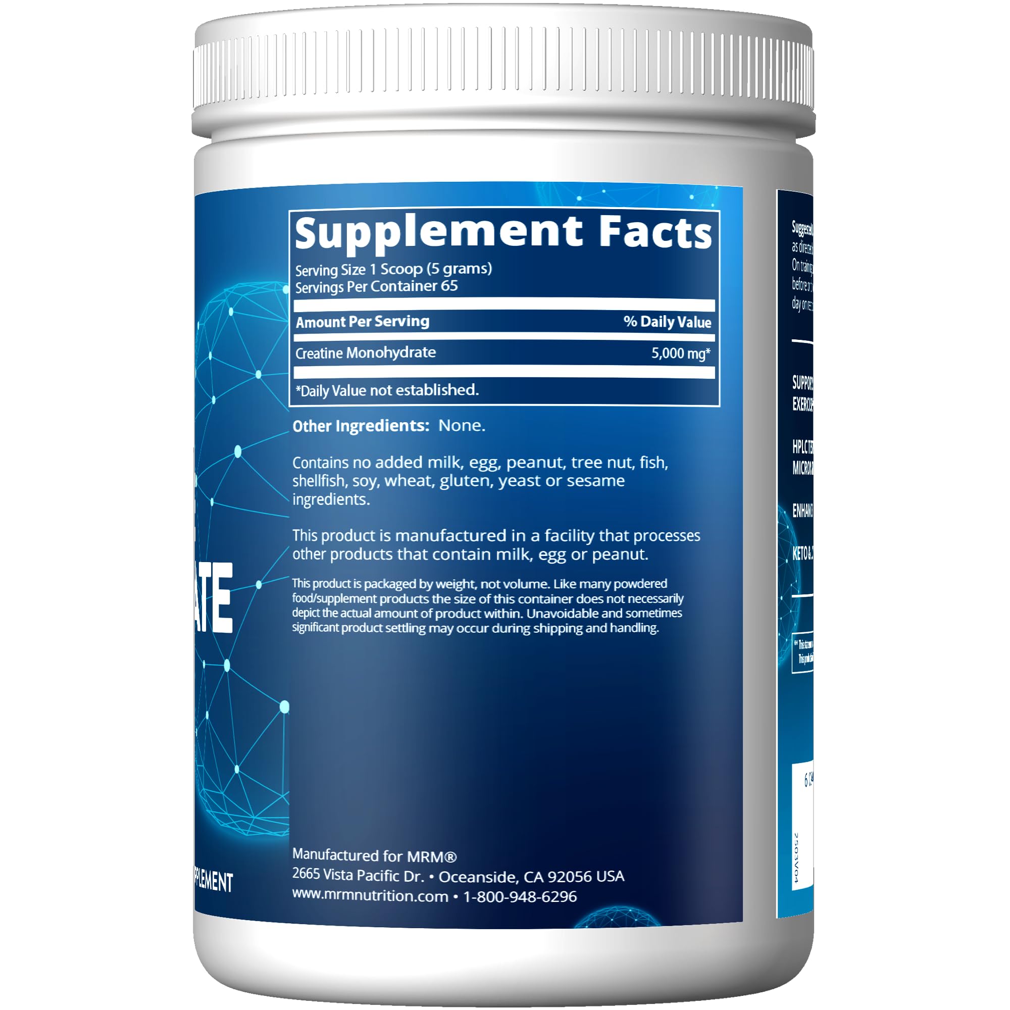 Close-up of micronized creatine powder texture