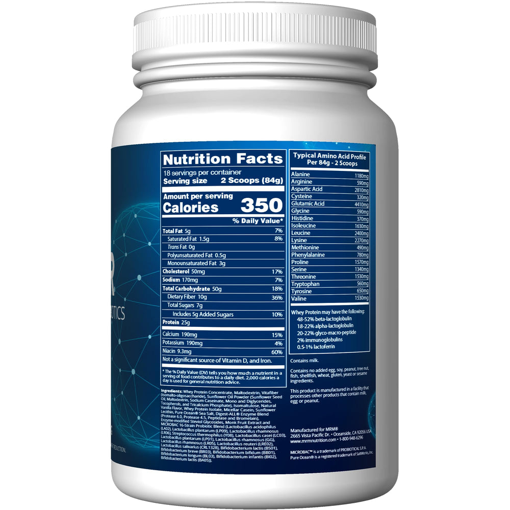 MRM Gainer protein blend with probiotics and enzymes for gut health and digestion