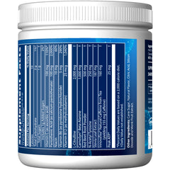 Back nutrition panel of MRM Sour Berry pre-workout powder