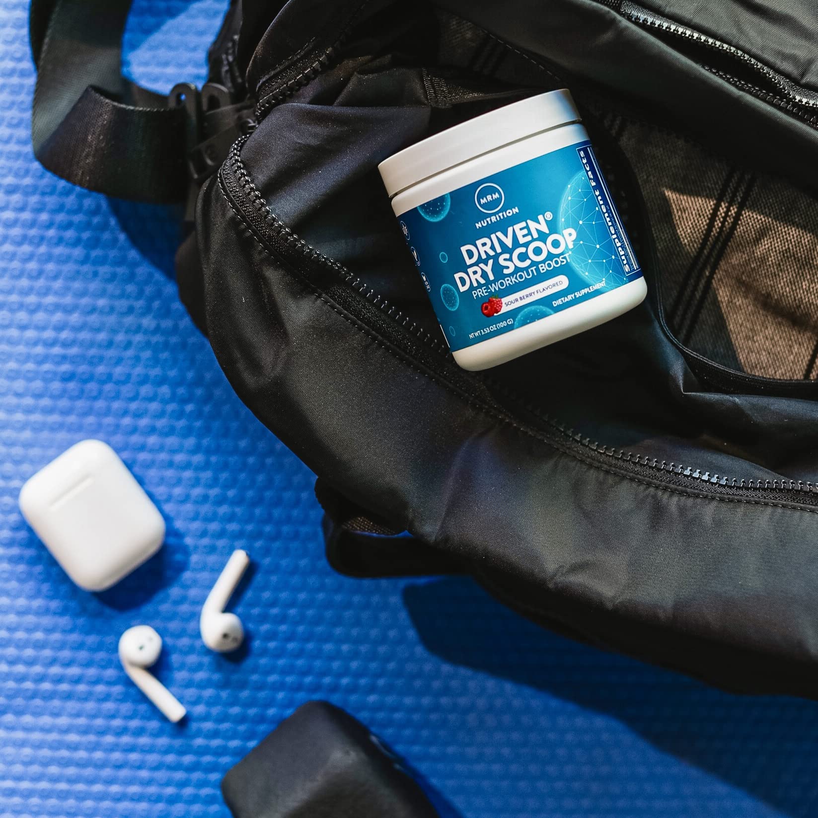 Nutrition facts panel for MRM Sour Berry pre-workout powder