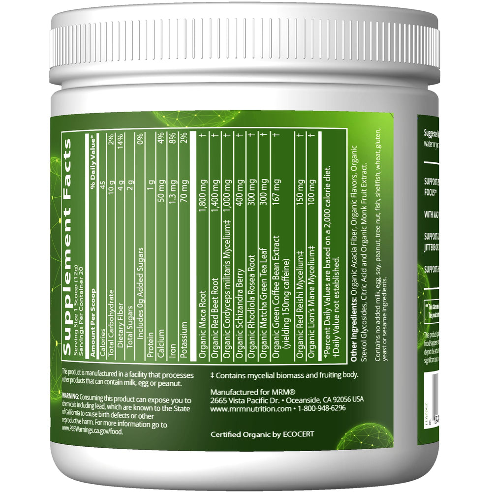 MRM Organic Preworkout Island Fusion scoop in water for quick focus and energy