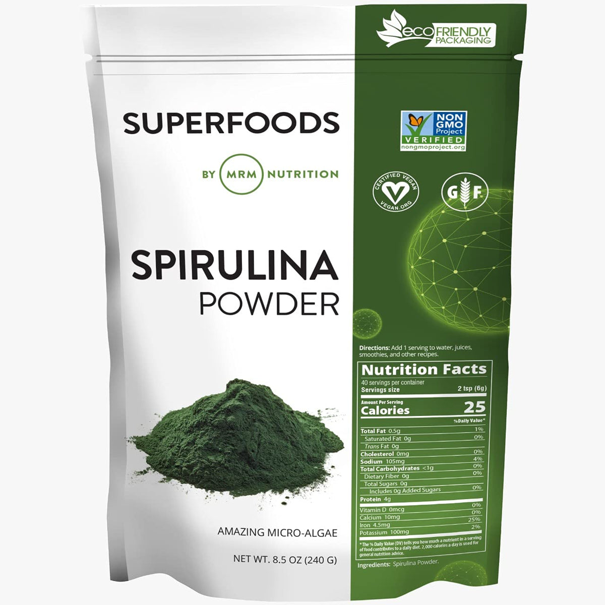 MRM Nutrition Spirulina Powder bottle, 8.5 oz, 40 servings - hero image
