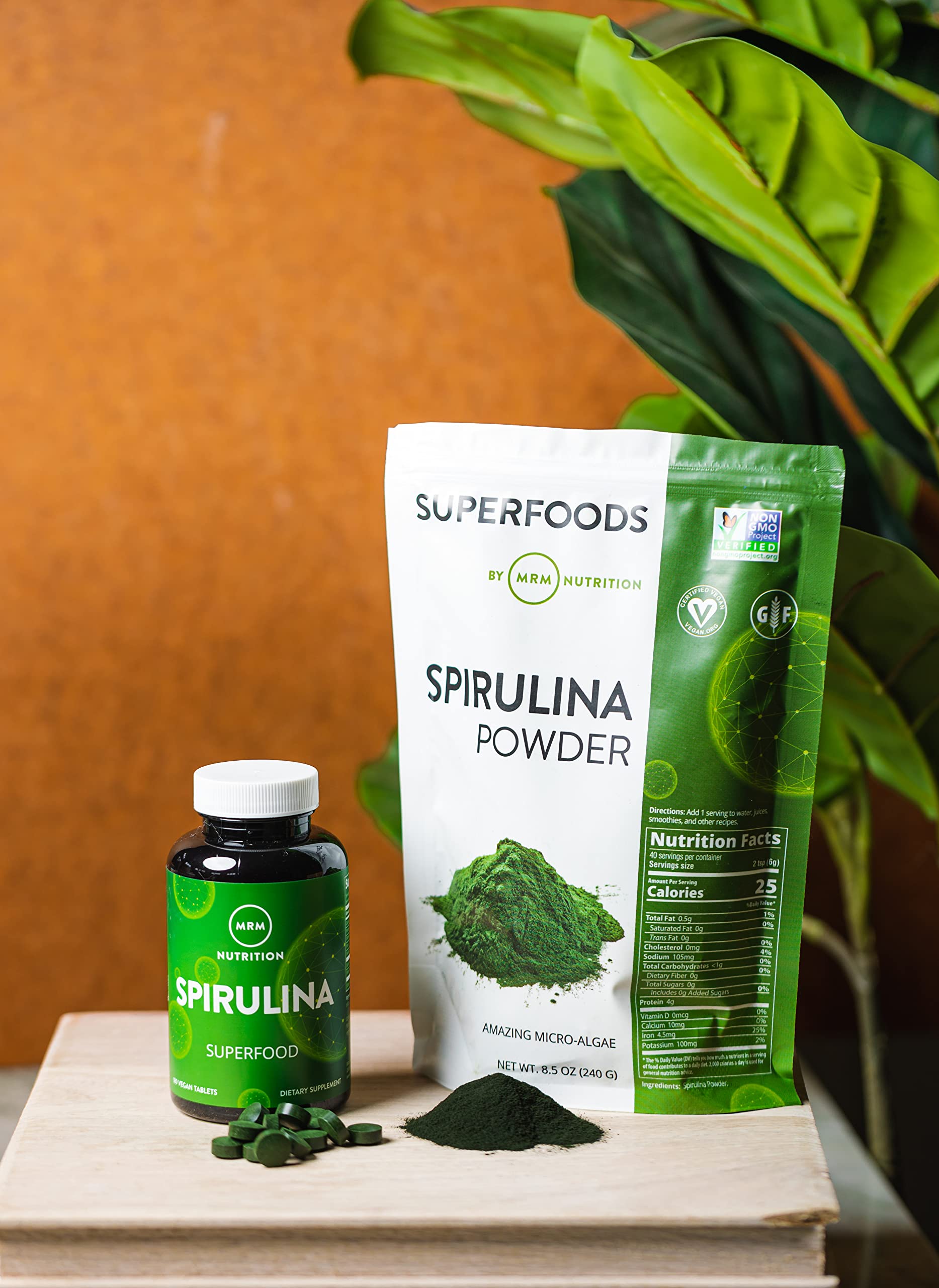 Front packaging of MRM Spirulina Powder