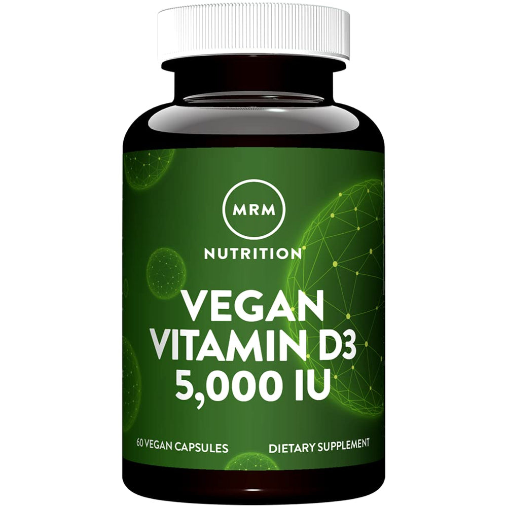 MRM Nutrition Vegan Vitamin D3 5,000 IU bottle showing lichens-derived formula