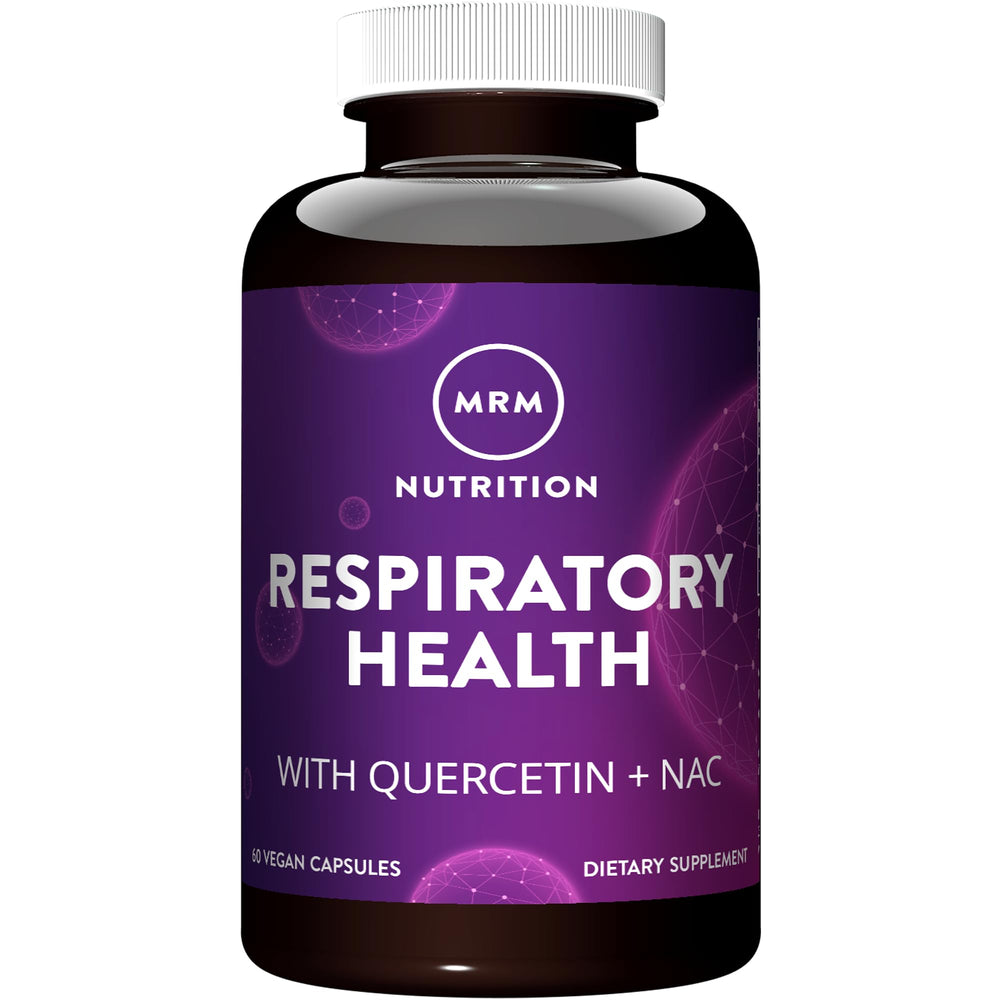 MRM Respiratory Health bottle label featuring Quercetin and NAC