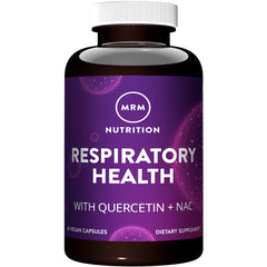 MRM Respiratory Health bottle label featuring Quercetin and NAC