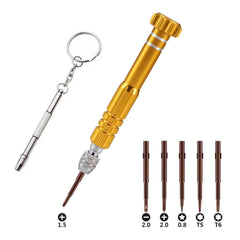 Mr.ZzjOOj 6-in-1 Screwdriver Set in Gold, front view