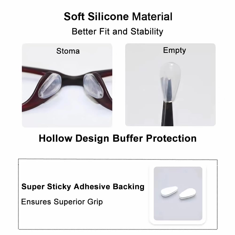 Nose pads mounted on full-frame glasses