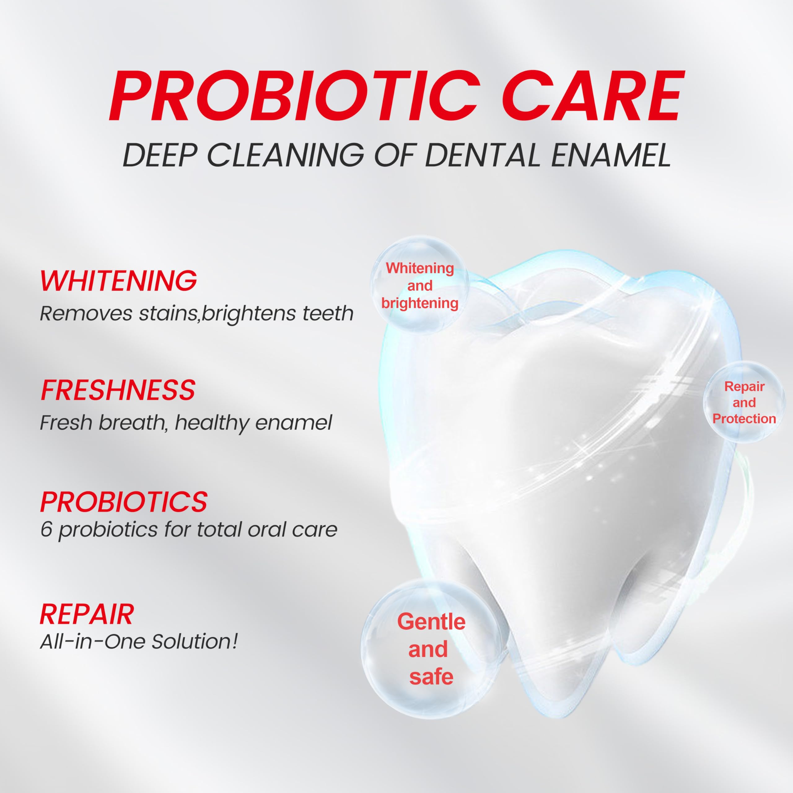 Graphic highlighting 6 probiotics for oral health
