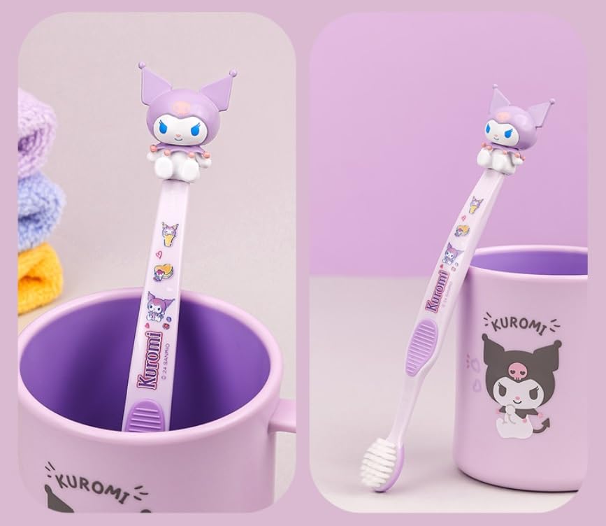 Cute character toothbrush for kids with comfortable grip