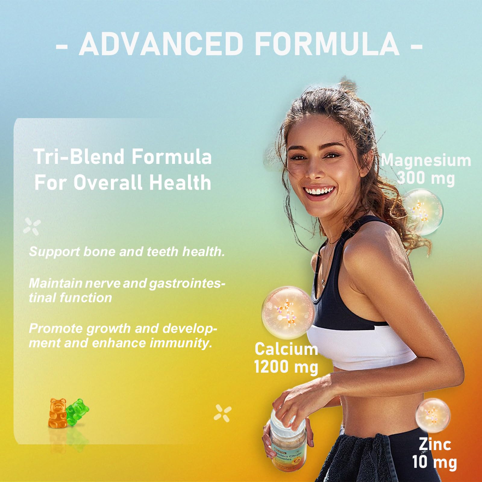 Ingredient label showing 1200 mg calcium citrate plus vitamins